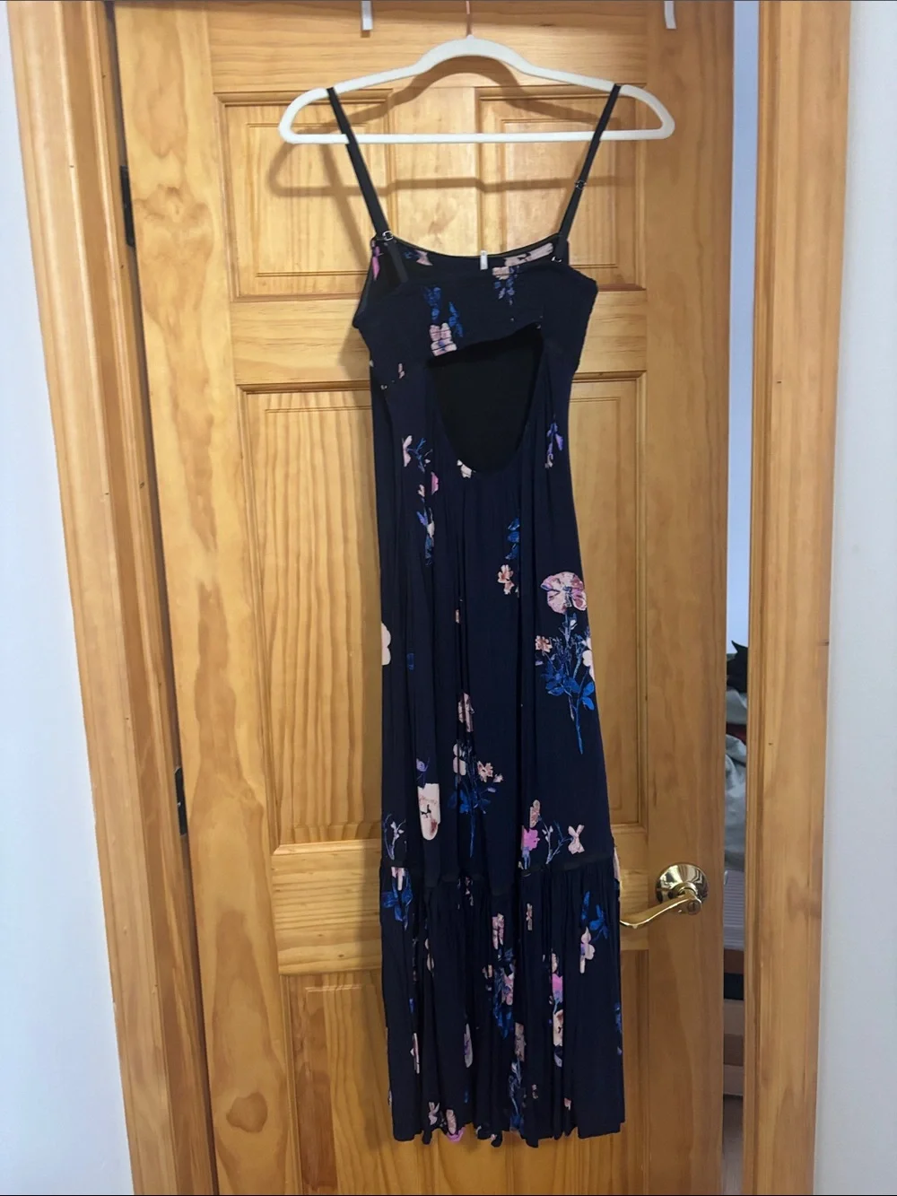 Free People strapless floral midi dress